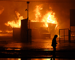 A large structure fire. Anderson Engineering and Investigations are trained and ready to investigate large structure fires. Anderson Engineering & Investigations professional fire investigators are trained to properly investigate large structure fires.