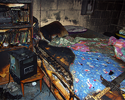 Fire started by a space heater.  Structural Fire Cause & Origin. Forensic investigators with Anderson Engineering determined that a space heater started this fire.